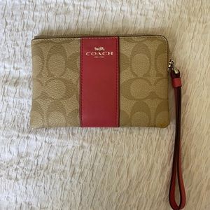 Beige and pink Coach wallet